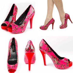 Iron Fist ♡"Love Me Now"♡ Nautical Peep Toe Heels